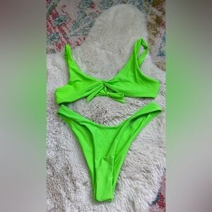 Vibrant Lime Green Kids Bikini Swimsuit